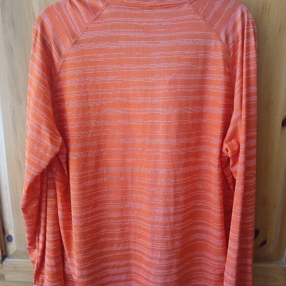 Columbia Golf 1/4 Zip Lightweight Pullover, Size Large, Orange Stripes EUC - Picture 5 of 7